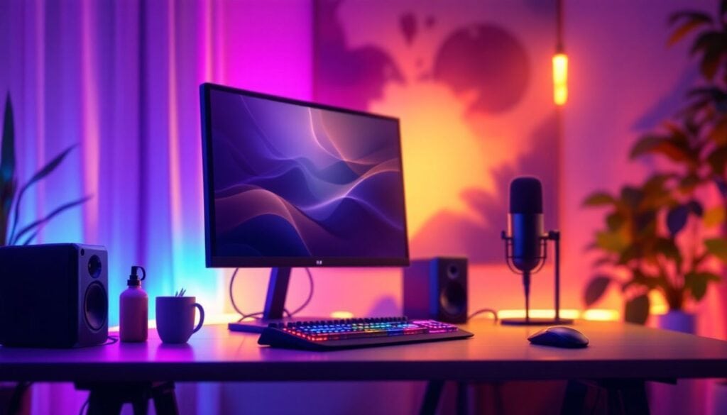 Een gezellige streaming setup in een modern huis.