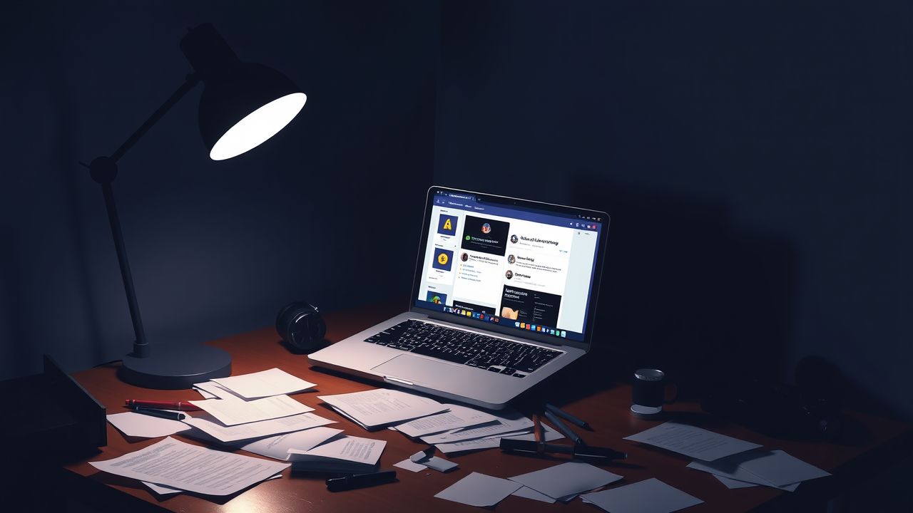 Een rommelig bureau met een laptop en papieren, gericht op snel geld verdienen. Een rommelig bureau met een laptop en papieren, gericht op snel geld verdienen.